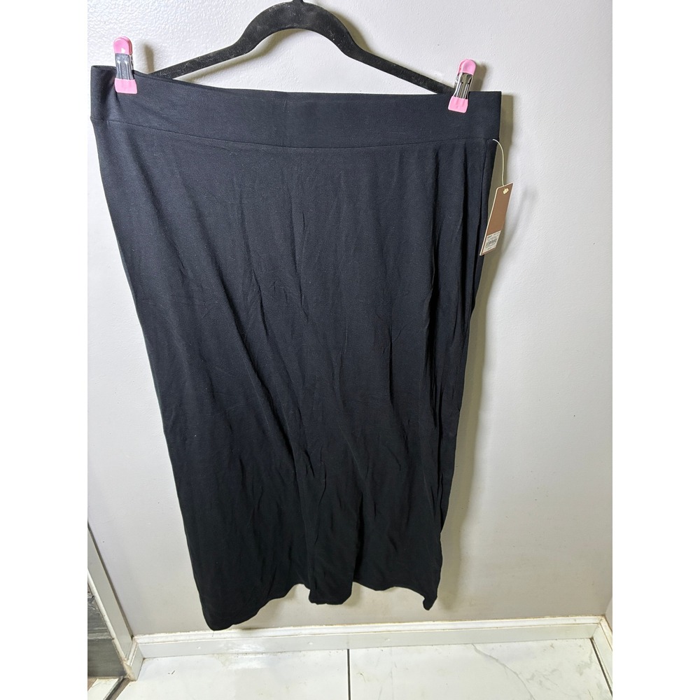 Sonoma Life + Style Womens XL Black Cotton Modal Maxi Skirt NWT Elastic Waist